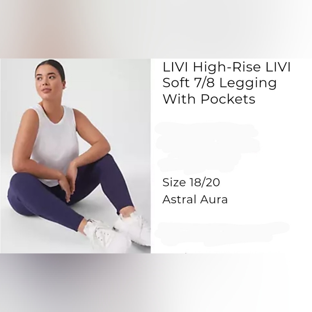 Livi High-Rise soft 7/8 Legginga with pockets size 18/20